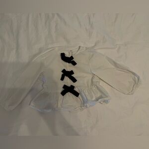 Zara Toddler White Top with Black Bows